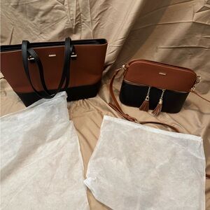 Lovesak Black & Mocha Colored Shoulder Bag set